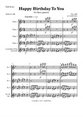 Happy Birthday to You - for flute quartet w/optional contrabass flute - Full Score & Parts